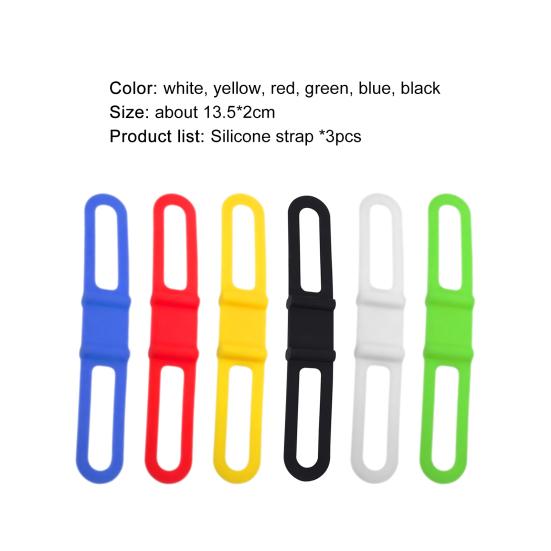 3Pcs Bicycle Light Rubber Band Fine Workmanship Flexibility Heavy-duty Multifunctional  Bicycle Silicone Band for Bike