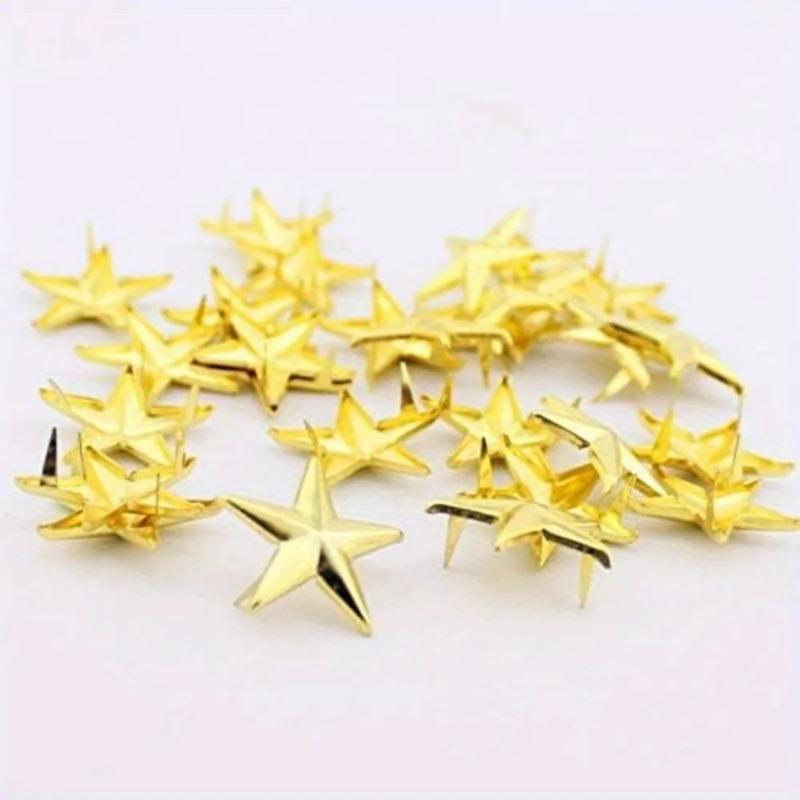 100pcs DIY Rivets and Five-pointed Star Claw Nails Silver Gold Gun Black Clothing Accessories Mobile Phone Case Material Bag