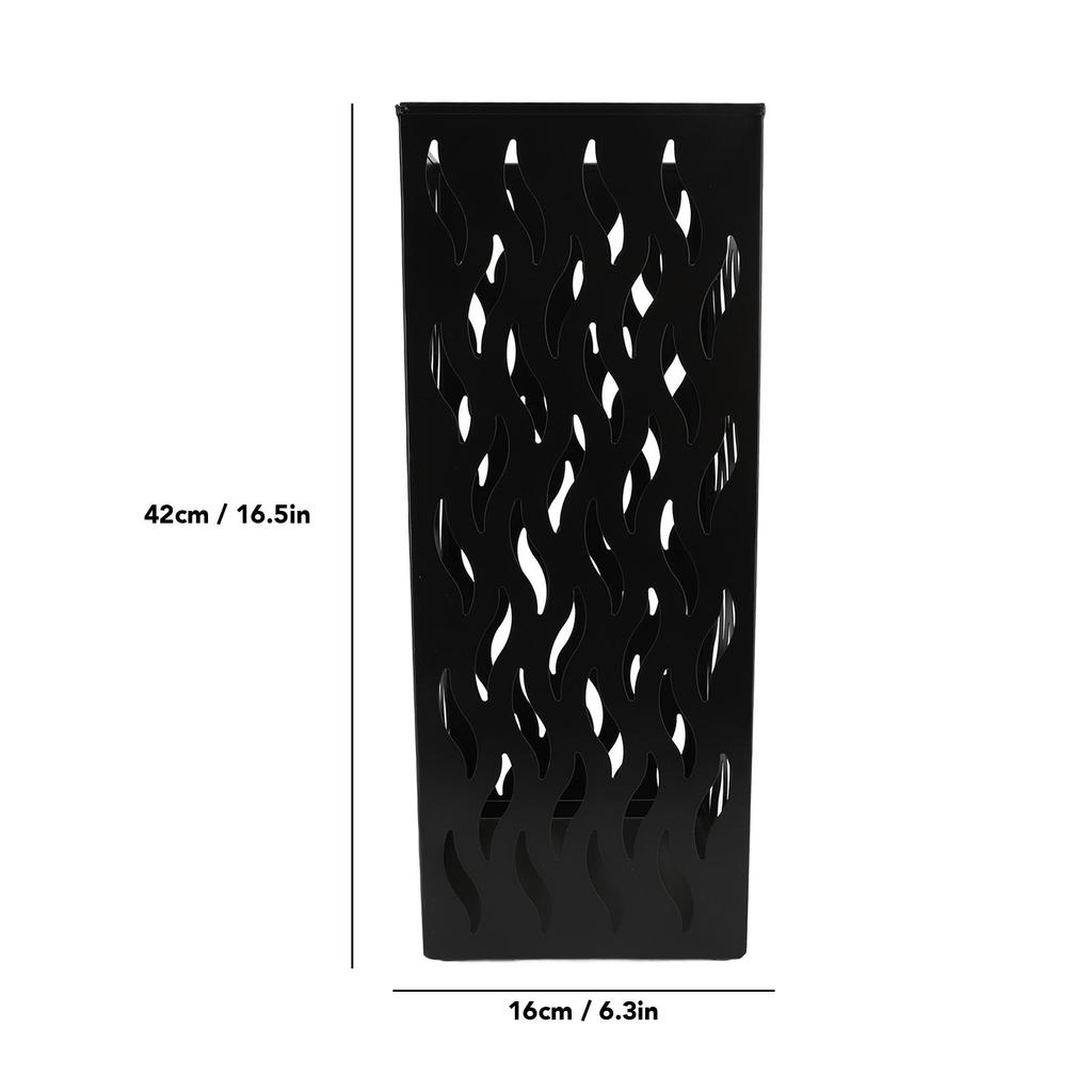 Entryway Umbrella Stand Rain Umbrella Organizer Metal Structure Compact Size Hollow Design Rustproof Coating for Public Places