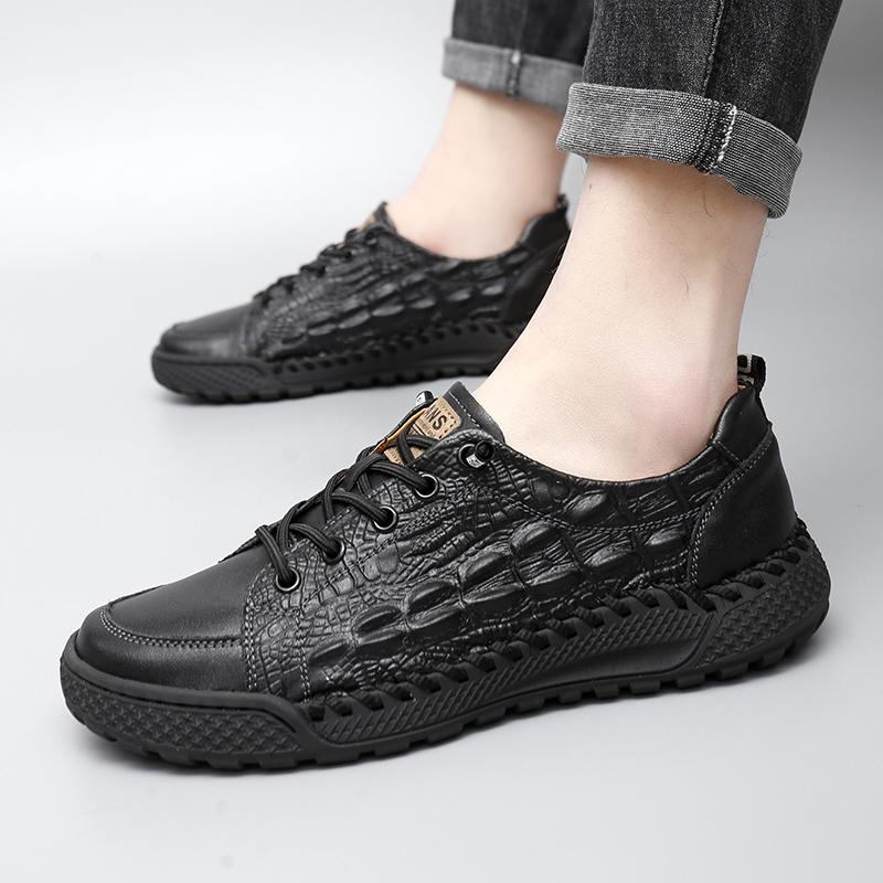 

Модная мужская обувь уличная мода Повседневная мужская повседневная одежда Формальная мужская обувь для офисной работы Повседневная мужская обувь из натуральной кожи мужчины 6.5 чёрный