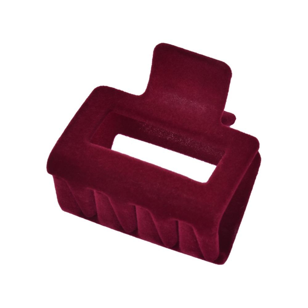 Trendy Flocked Bow Square Claw Clip for Women - Cross Bun & Ponytail Hairstyling