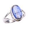 Přírodní kyanitový drahokam Ručně vyrobený 925 Ryzí sterlingové stříbro Dárkový prsten Vel. 7 N9j00
