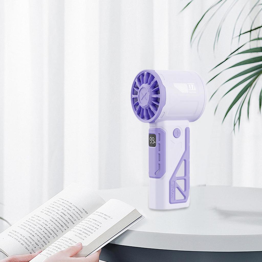 Handheld Fan High Speed Rechargeable Stepless Speed Adjustment Desktop Fan Portable Fan for Camping Home Office Outdoor Travel