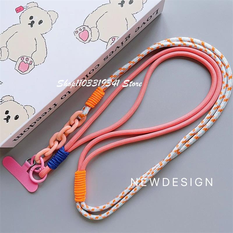 

INS Cute Colorful Crossbody Long Rope Mobile Phone Universal Lanyard Shoulder Strap Lanyard Neck Multi-Functional Anti-Loss Rope Other
