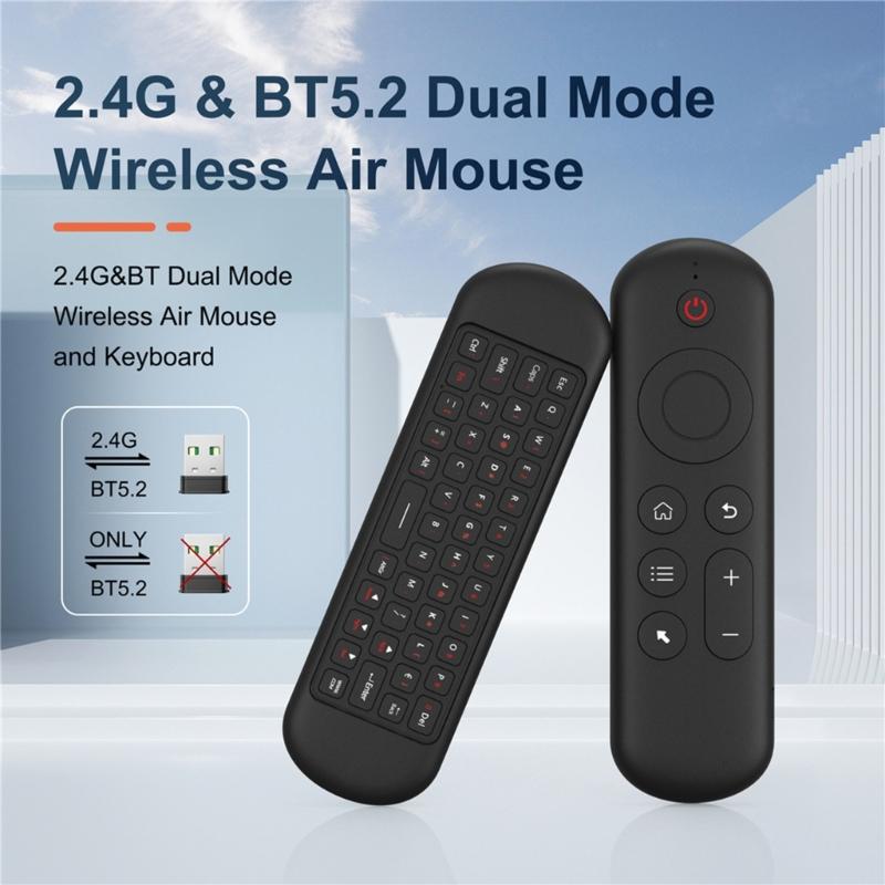 Remote Control with/No Backlit BLE5.2 2.4G Fly Mouse Voice Remote Control 6axis Gyroscope Double Modes