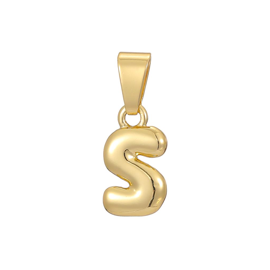 Brass Gold-Plated Letter Pendant - DIY Personalized 26-Letter Necklace