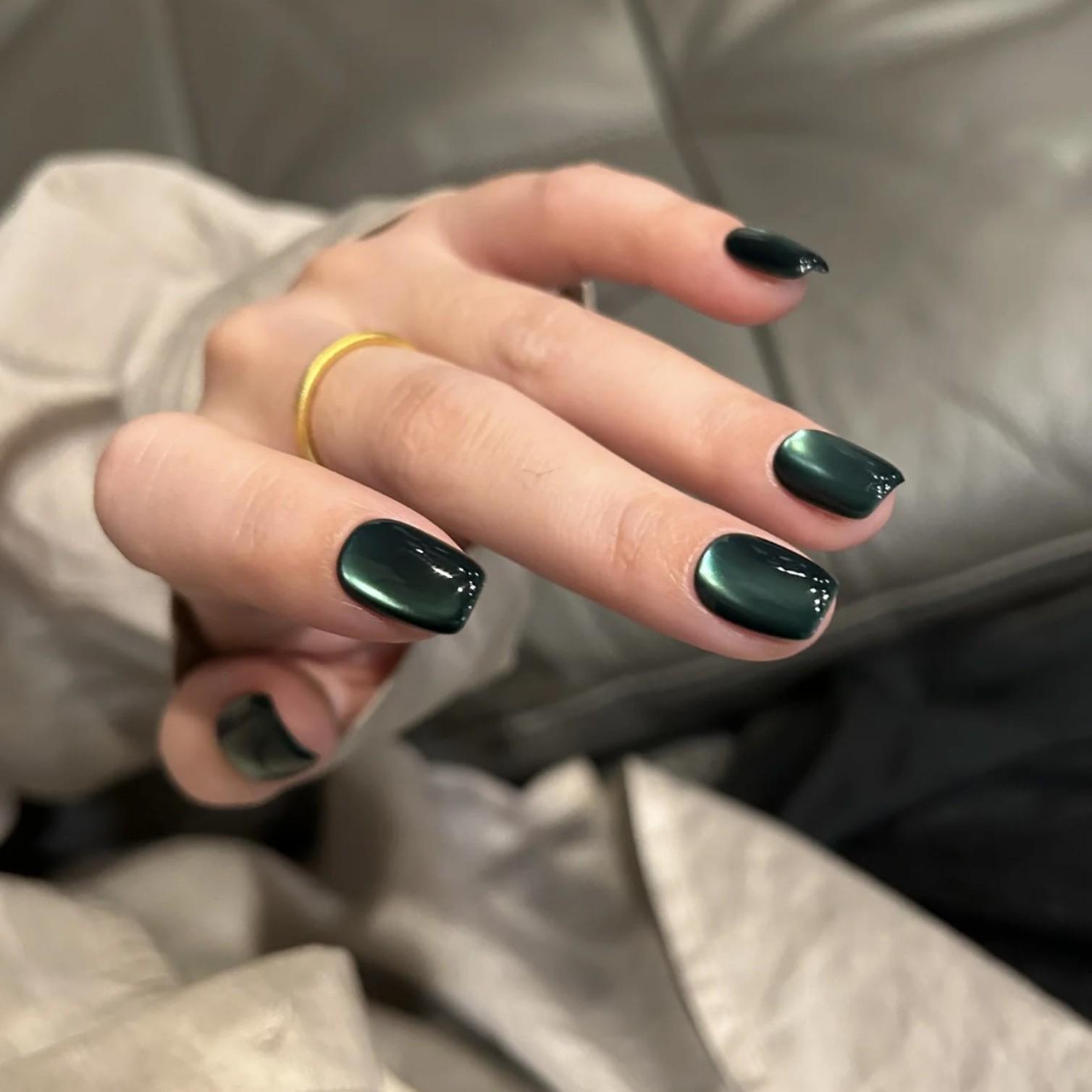 

Квадратные накладные ногти «Кошачий глаз» - Съемные патчи для нейл-арта в европейском и американском стилях