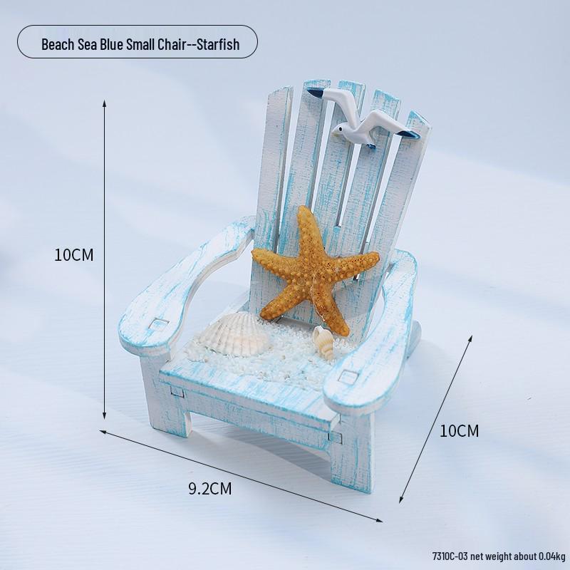 Creative Folding Beach Chair Phone Holder - Cute, Small Furniture and Photo Prop Ornament