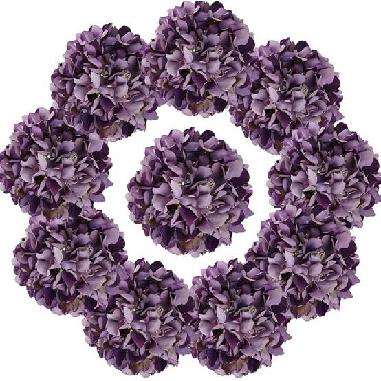 Hydrangea Artificial Flowers 10pcs Vintage Mint Green Hydrangea Silk Flowers Green Fake Flowers for Wedding Centerpiece Table Decorations Silk Flower