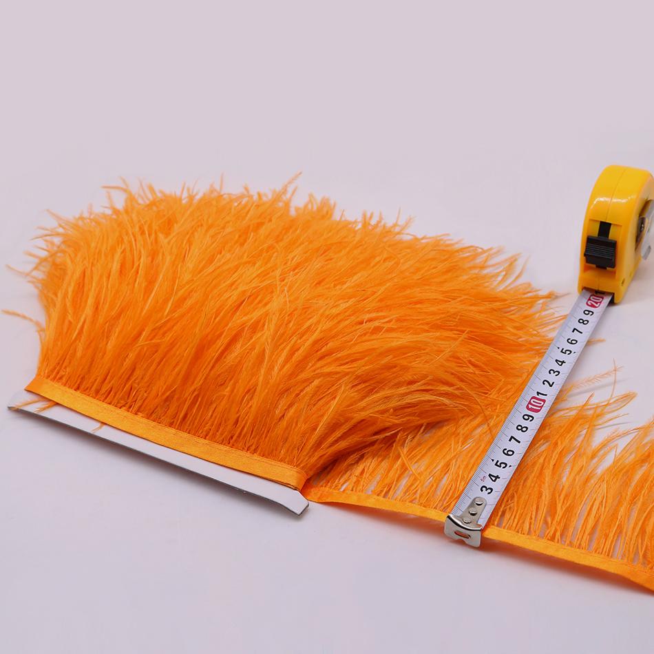 Feder1Meter Bunte Natürliche Straußenfedern Fransenbesatz 8-10CM 10-15CM Band Feder für Haare Kleidung Hochzeitsdekoration Nähbesatz