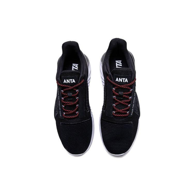 Anta Comfortable Cushioning Low Top Sports Shoes Men Sneakers Black University-Red 91918801-4