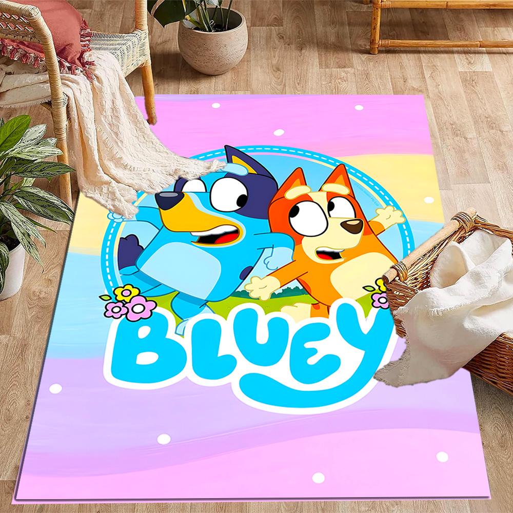 Tappeti Antiscivolo a Tema Bluey's Bus Adventure - Arredamento per la Casa in Poliestere, Adatti per Camere da Letto, Soggiorni, Ingressi, Studi e Decorazioni
