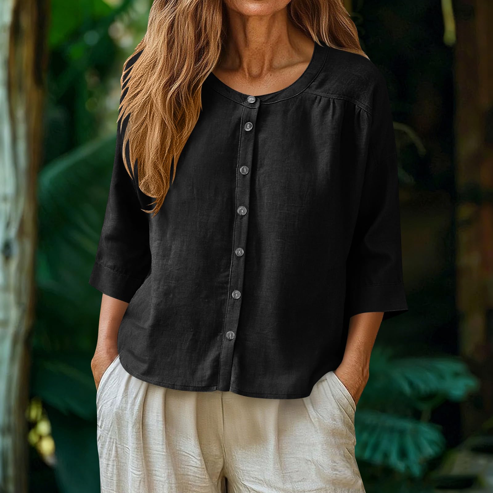 Women s Fashionable Casual -colored Top L