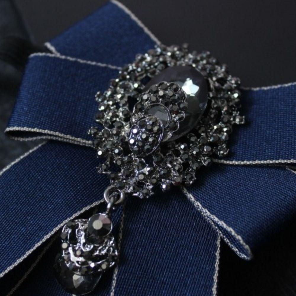 Suit Men's Rhinestones Jewelry Accessories Suit Shirt Collar Pin Crystal Necktie Bow Brooch Bow Tie
