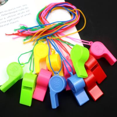 5/10/20PCS Pack Colorful Whistle with Rope Multifunction Plastic Cheerleading Whistles Sport Game Cheering Prop Party Supply ZYF