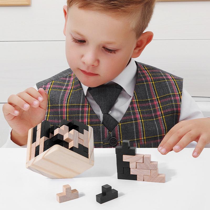 Wooden Puzzles IQ Toy, 54T Cube Educational Toys For Kids, Intellectual Game For Adults And Puzzle Enthusiasts