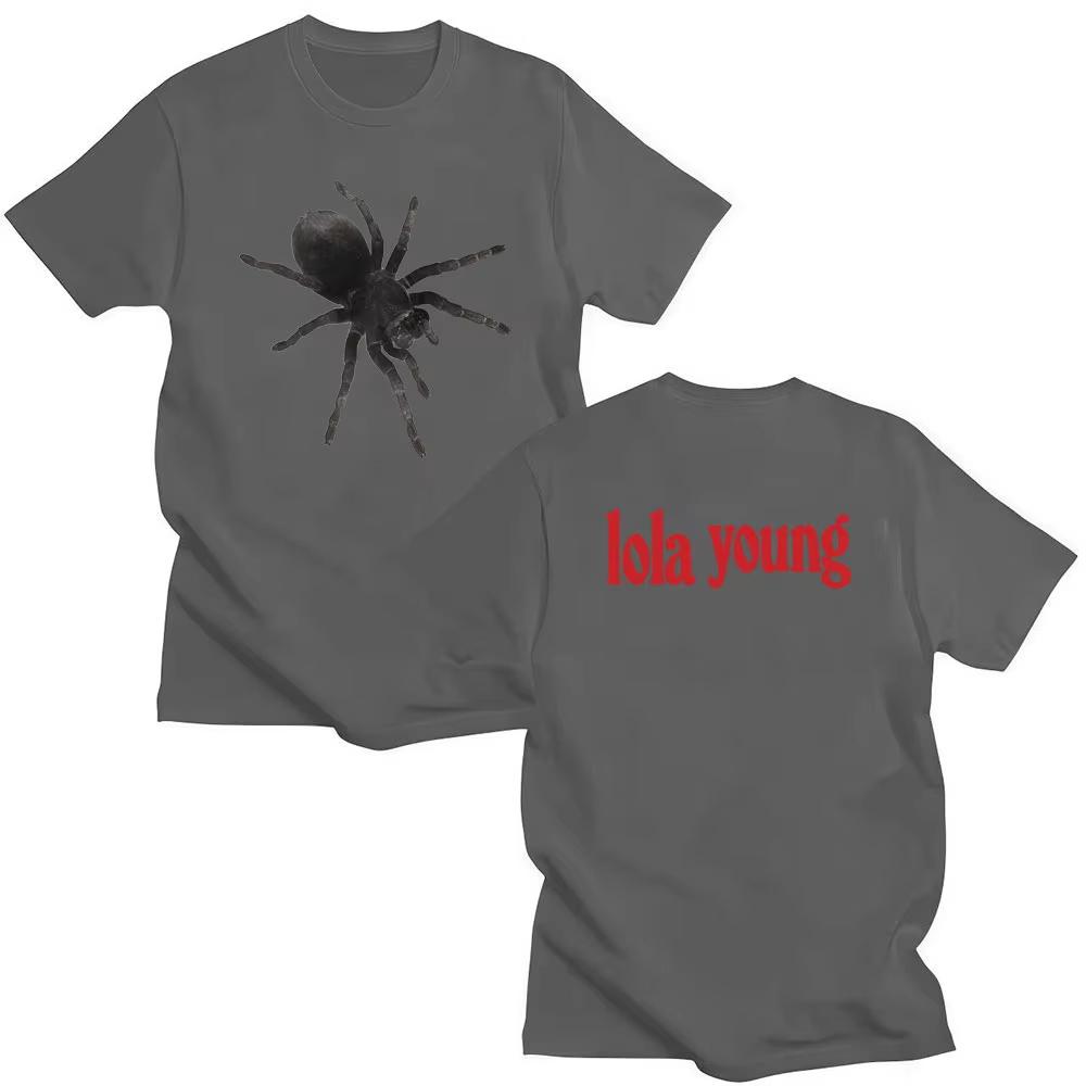 

High Quality Tops Lola Young Spiders T Shrit Fashion Short Sleeve Shirt Hip Hop Men Women Aesthetic Oversized Crewneck Tees 3XL