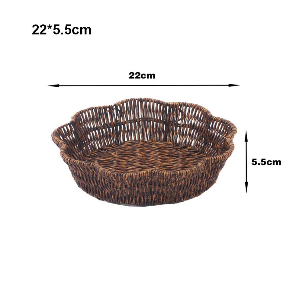Multistyles Imitation Rattan Fruit Plate Retro Woven Handheld Creative House Candy Packaging Creative Household Storage Baskets