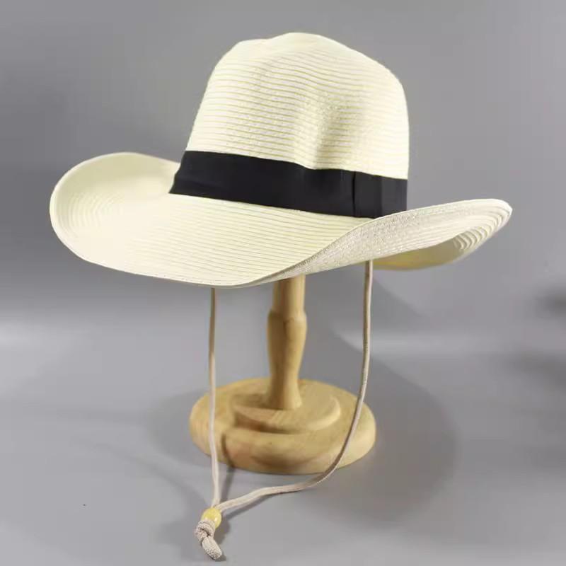 Plus Size 60cm 62cm Sun Hats Men Summer Wide Brim Breathable Wide Brim Hollow Straw Hat Big Size Sun Protection Beach Panama