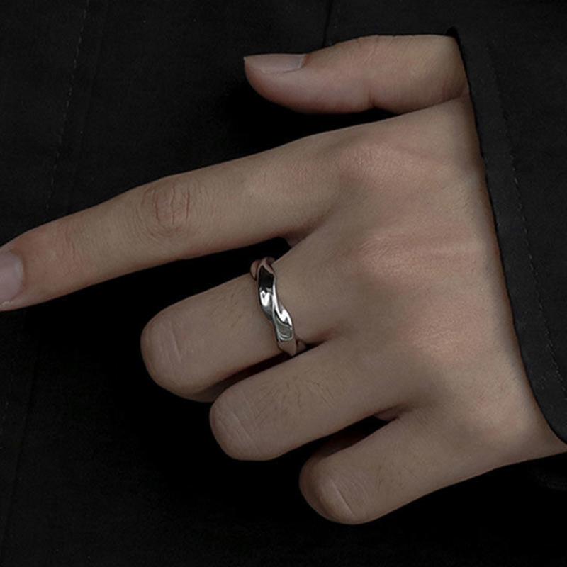 Simplicity Mobius Ringöffnung Verstellbarer Fingerring für Männer und Frauen Paarringe Verlobungsschmuck Zubehör Geschenk