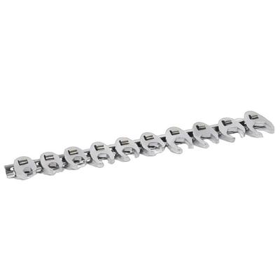 10Pcs 3/8inch Crowfoot Wrench Set Crowsfoot Wrench Set 3/8inch for Tight Space With Clip-on Organizers 10MM-22MM