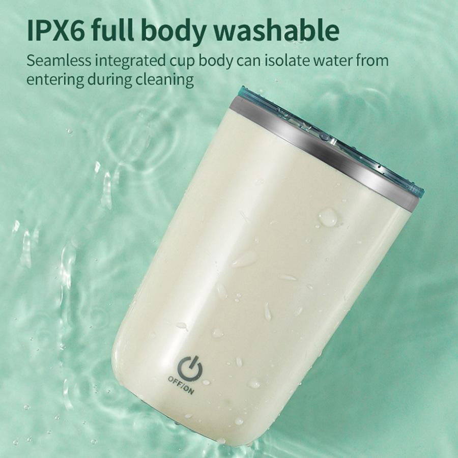1 Rechargeable Electric Mixing Cup, Coffee Cup, Beverage Cup, Heat-resistant and Easy To Clean, Magnetic Induction Double Tap Su