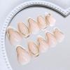 24 künstliche Fingernägel zum Aufkleben, Mandelform, French-Design, künstliche Nägel, Geschenk für Frauen und Mädchen