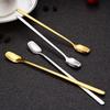 Coffee Spoon Long Handle Anti-rust Lovely Thickened Integrated Stir Electroplate Flavored Dessert Mixing Spoon Household Supplies