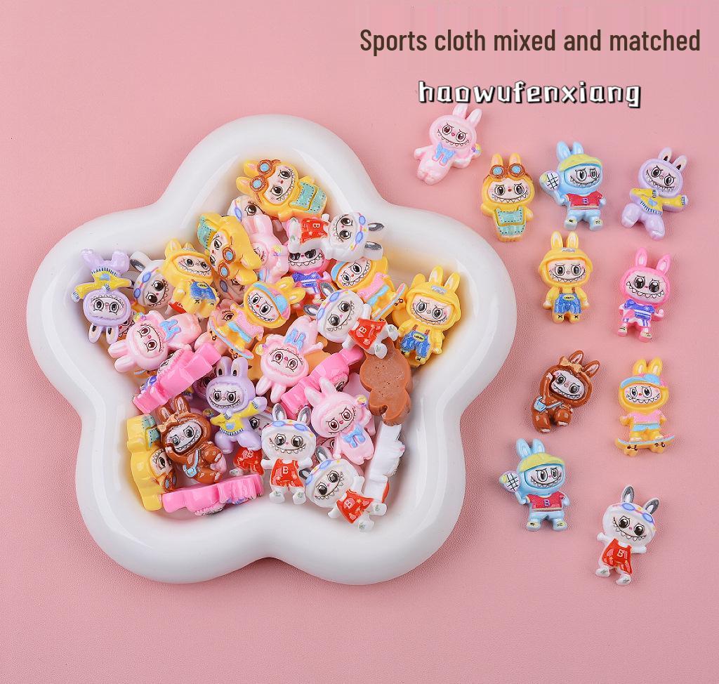 Labubu Keychain Blind Bag: Mini DIY Resin Accessories, Creative Gift, Schoolbag Pendant
