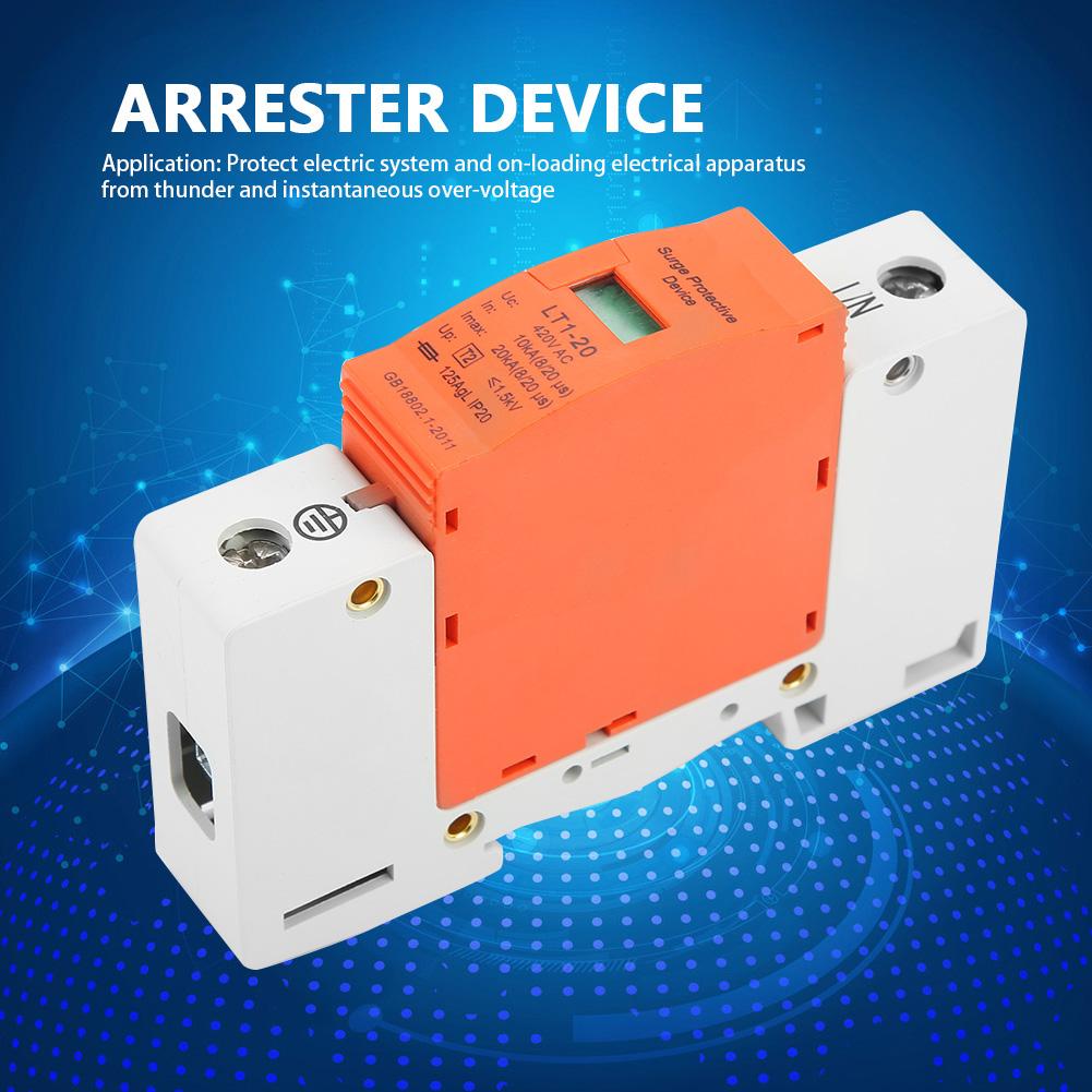1P 10kA 20kA 420vAC House Surge Protective Low Voltage Arrester Device