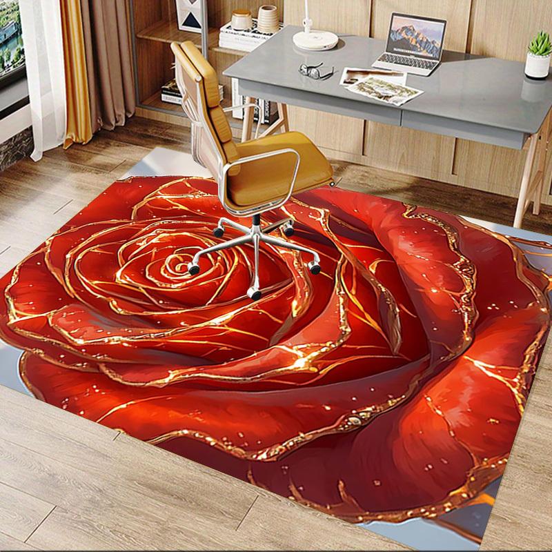 1PC Rose Gold Extra Large Non Slip Floor Carpet, Office, Family, Bedroom Large Area Rug Indoor Rugs, Vibrant Colors