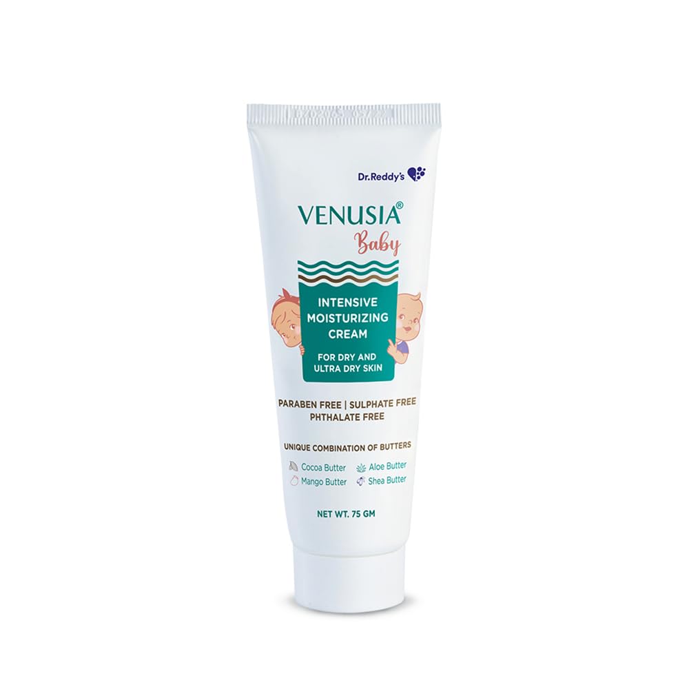 VENUSIA Dr. Reddy's Baby Intensive Feuchtigkeitscreme 75g 2er-Pack | Sanfte feuchtigkeitsspendende Hautpflege mit Shea-, Aloe-, Kakao- und Mangobutter