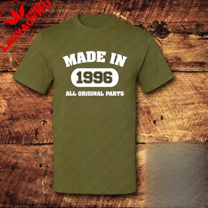 Alle Originalteile Hergestellt 1996 Unisex Allmatch T-Shirt 30. Geburtstag Geschenk Vintage Klassisch Mode Streetwear Rundhals Kurzarm