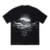 Li Ning Scenic Print Round Neck Pullover Short Sleeve T-Shirt Unisex Tops Black AHSU233-2