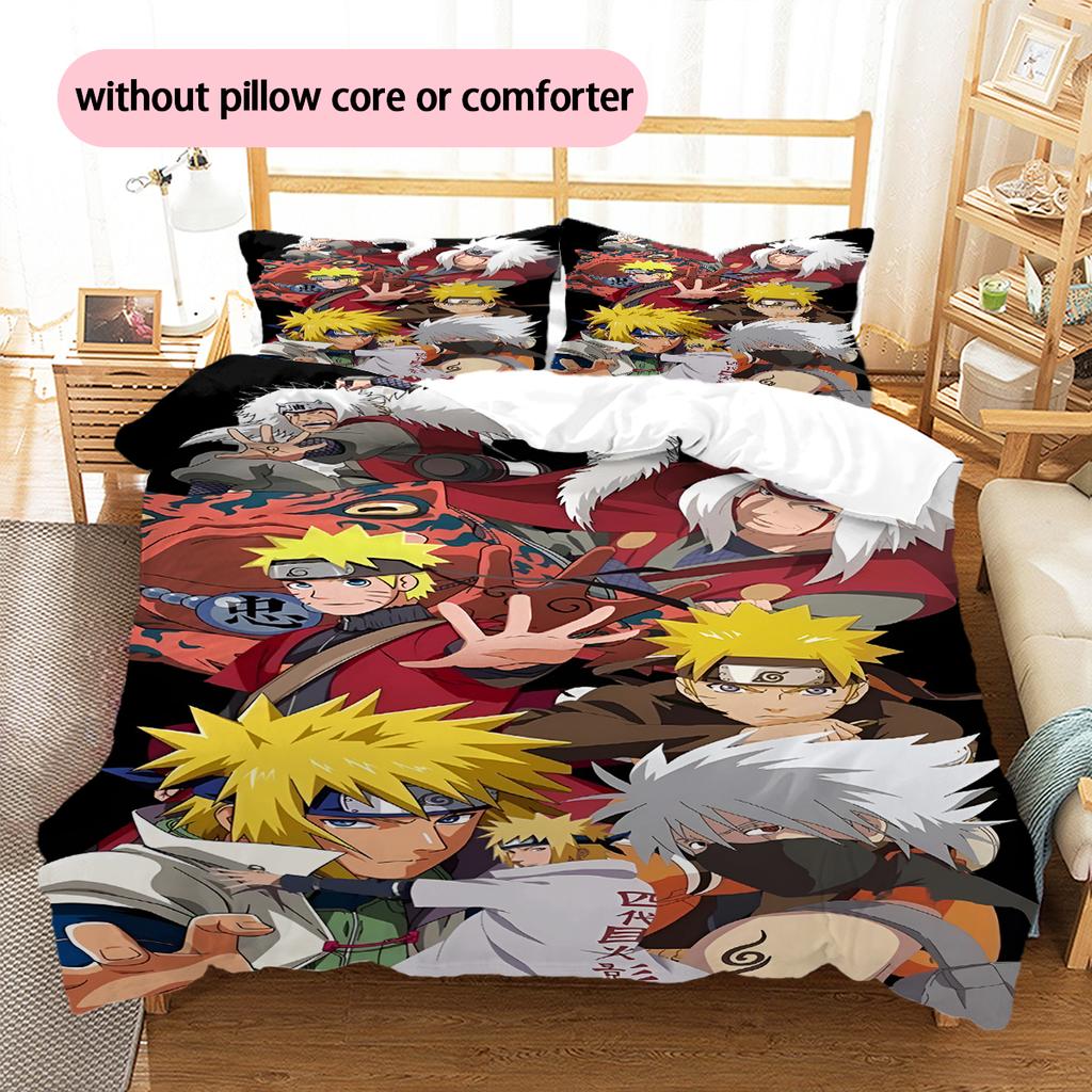 Juego de Ropa de Cama con Estampado de Dibujos Animados Colcha Funda de Colcha Funda de Almohada Decoración del Hogar Regalo de Cumpleaños (1 * funda nórdica + 2 * fundas de almohada, sin núcleo)