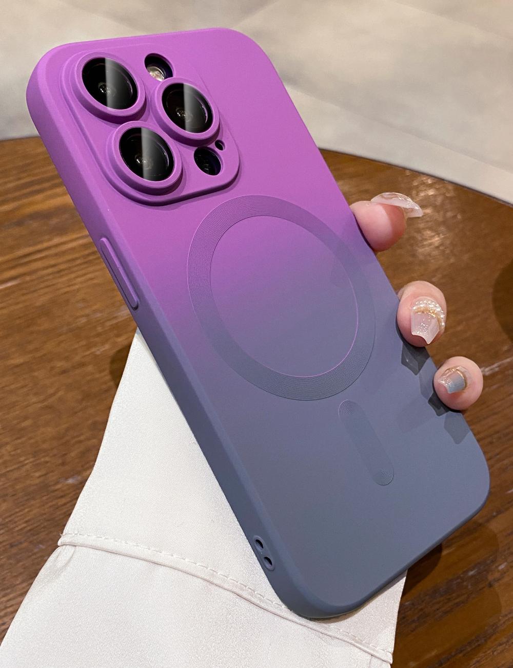 

Модный мягкий силиконовый чехол с градиентом цвета для iPhone 14 13 12 11 Pro 14Pro Max Plus, роскошный чехол для беспроводной зарядки Magsafe for iphone14ProMax(6.7 )