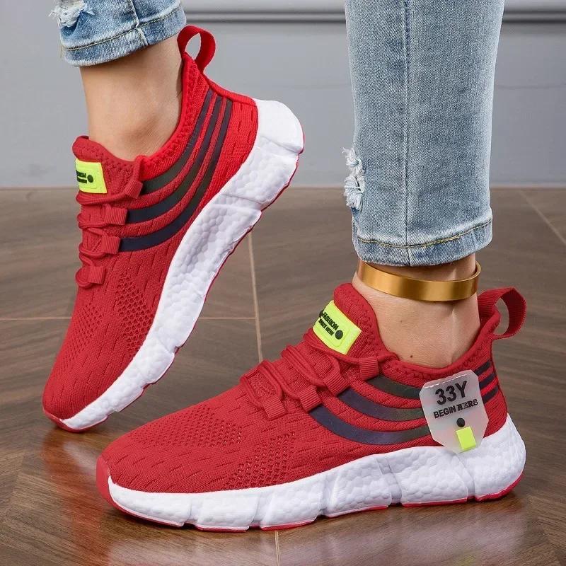 Women's Sports Running Shoes for Summer Comfort Casual Luxury Red Sports Shoes for Men 2025 Summer Fashion Women's Tennis Shoes
