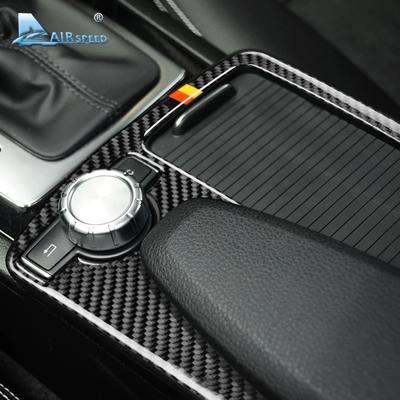 Airspeed Gerçek Karbon Fiber Trim Etiketleri Mercedes Benz C Sınıfı W204 E Sınıfı W212 Araba Kolçak Paneli Kapağı Stil