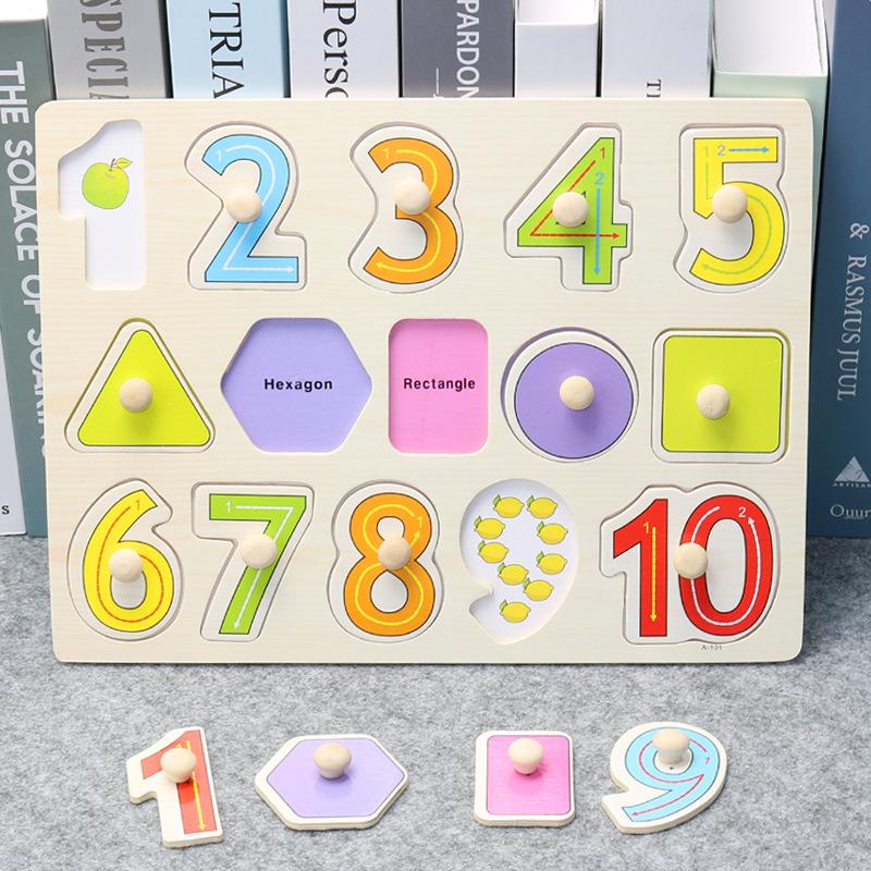 Children'S Montessori Early Education Panel Hand Grab Board 1-2 Years Old 3 Babies Wooden Puzzles Enlightenment Cognitive Pairing Educational Toys