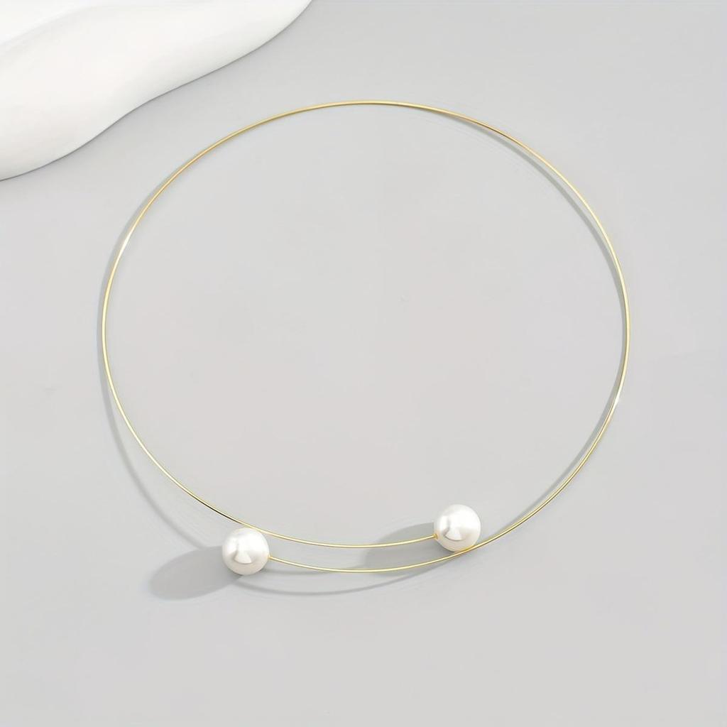 Pearl & Steel Adjustable Choker: Fashionable, Versatile Necklace with European-American Design