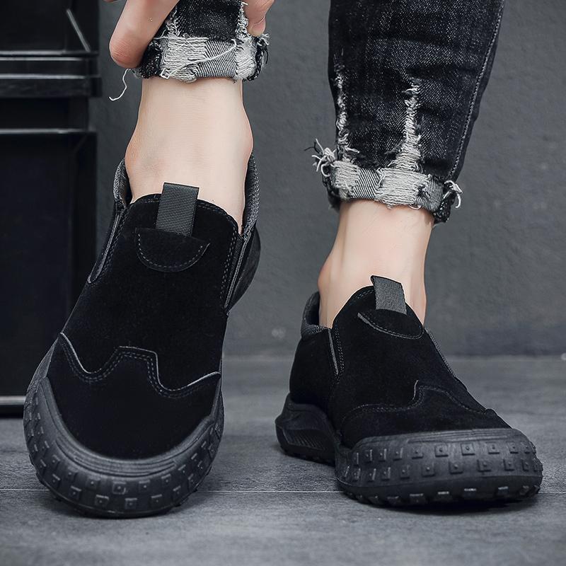 Men's Leather Skateboard Shoes Male Students Sports Walking Casual Sneakers Business Work Travel Footwear