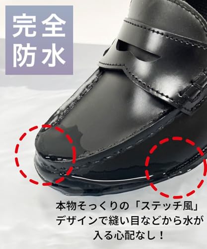 Oriental Traffic R-1020 Damregnloafers, Vattentäta och Vattenavvisande, Platta, Bekväma för Promenader, Pendling och Skola, Svart, Storlek 25,0 c