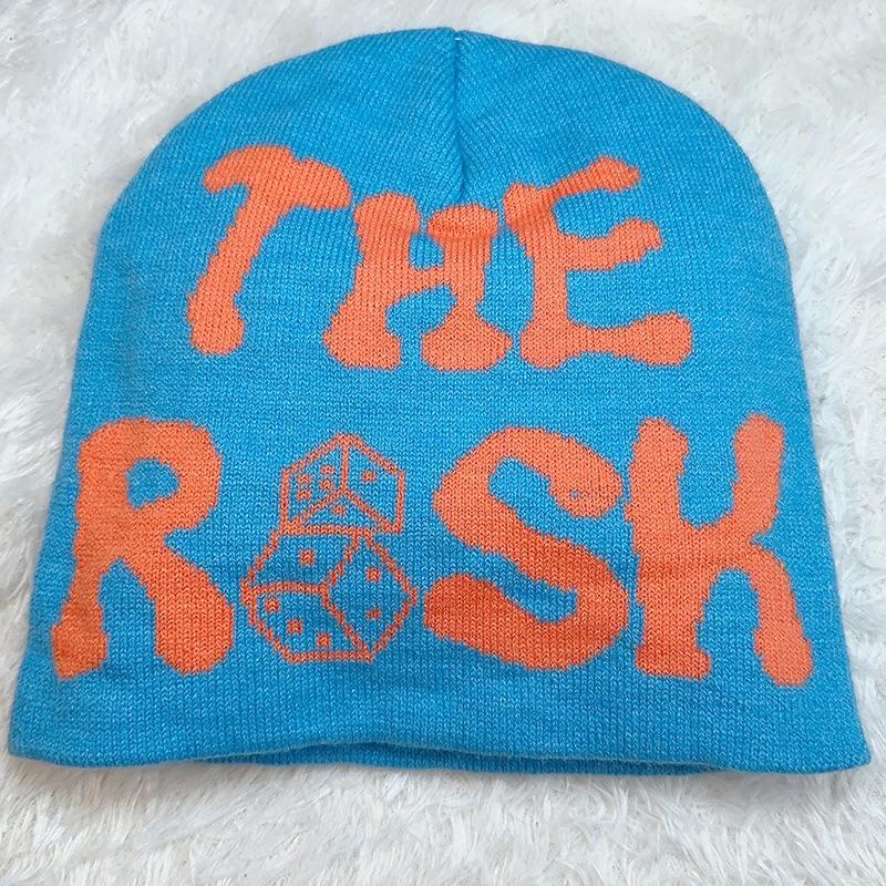 Y2K Hip Hop Alphabet Hat Wool Knitted Cold Hat Warm Elastic Outdoor Knitted Hat Trend Ice Hat