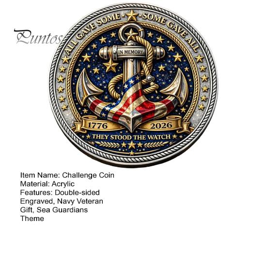 Moneta Commemorativa Decorativa Guardiani del Mare, Hanno Montato la Guardia Souvenir Veterano Incisa su Entrambi i Lati Regalo da Collezione per Marina Guardia Costiera