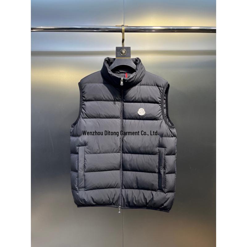 M Brand 2025 Winter Classic Men's Three-Color Stand Collar Slim Fit White Duck Down Vest