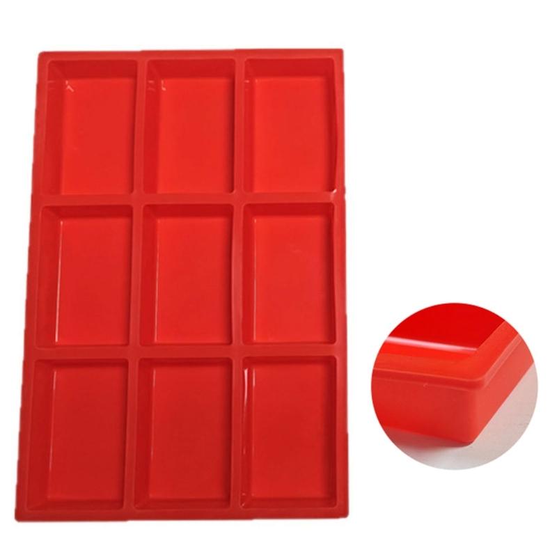 9 Cavity Rectangular Silicone Cake Molds for Baking Enthusiasts Space Saving Design Easy Releases Perfect Dessert