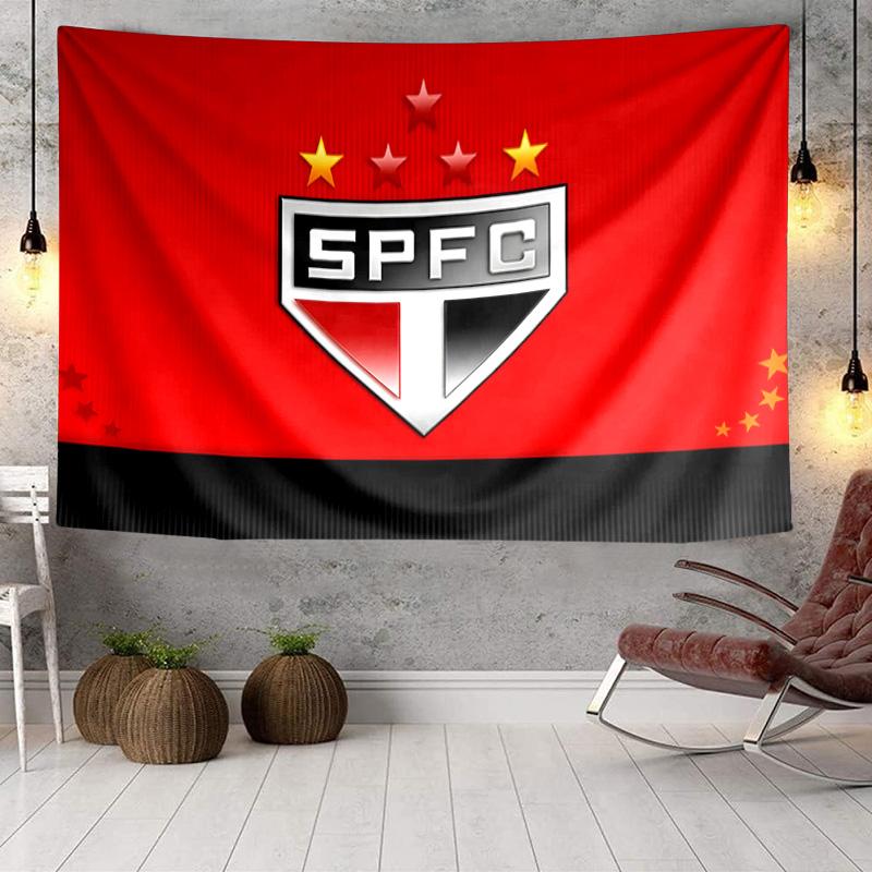 1PC Sao Paulo Fc Crest Tapestry Hanging for Bedroom,Livingroom, Playroom,Decor Art Room Wall Tapestry Holiday and Birthday Gifts