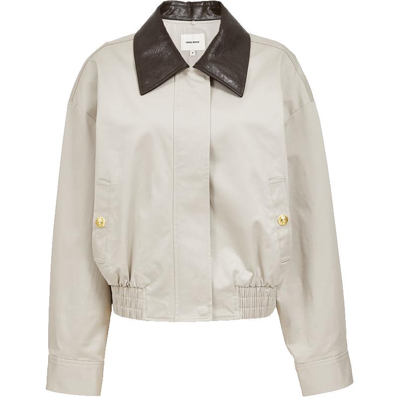 

VEROMODA Осень 2025 Куртка из смесового хлопка с отстегивающимся лацканом и цветными блоками L