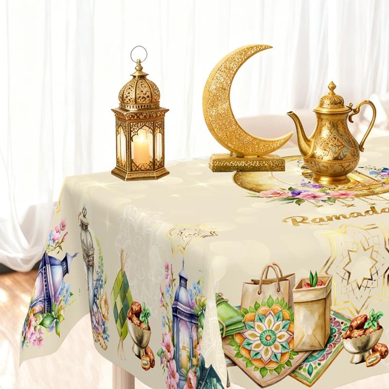 Ramadan Decor Tablecloth EID Mubarak Decor For Home 2026 Ramadan Kareem Islamic Muslim Party Eid Al Adha Gifts Happy Eid Al Fitr
