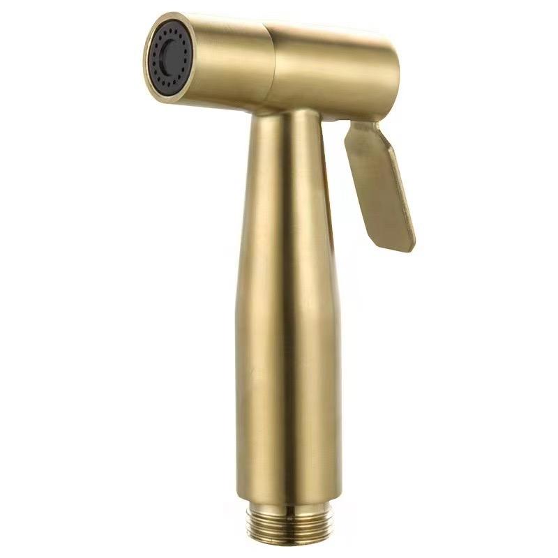 Classic three piece set of gold stainless steel bathroom shower head, high-pressure gun, toilet matching, toilet accessory